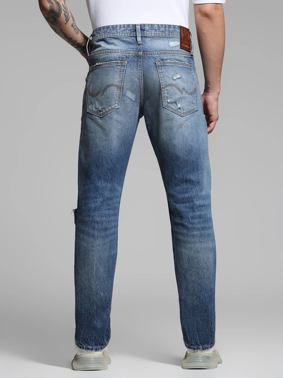 Blue Distressed Clark Regular Fit Jeans - Image 3