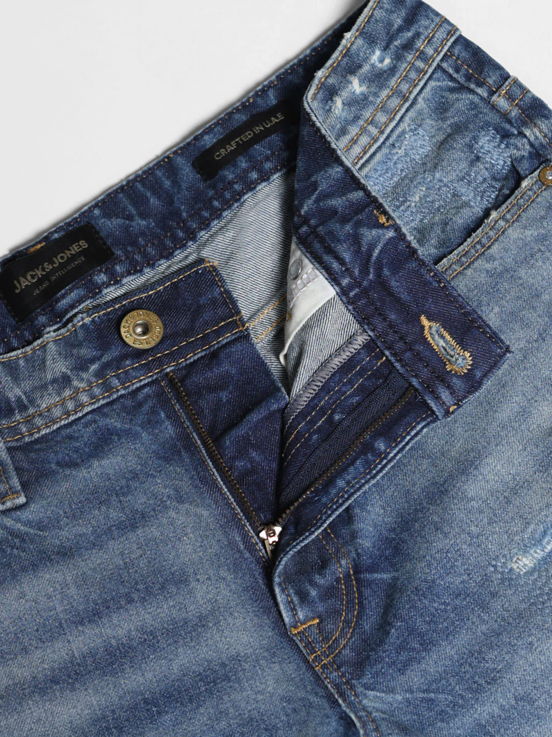 Blue Distressed Clark Regular Fit Jeans - Image 6