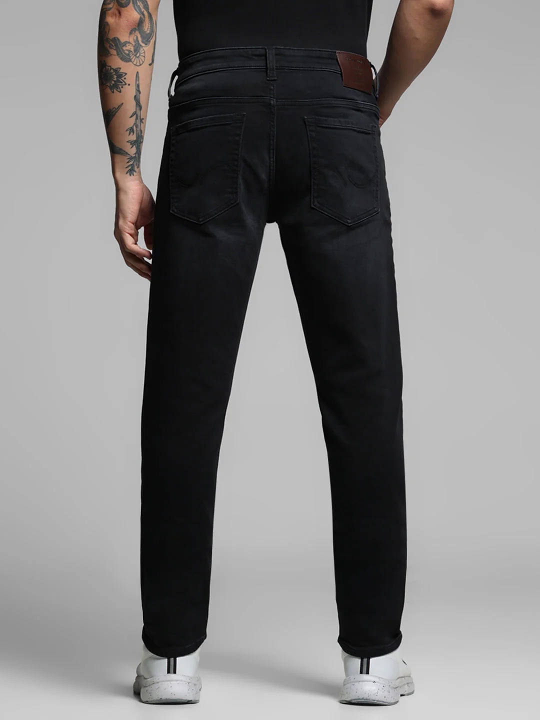 Black Low Rise Knitted Slim Fit Jeans - Image 3