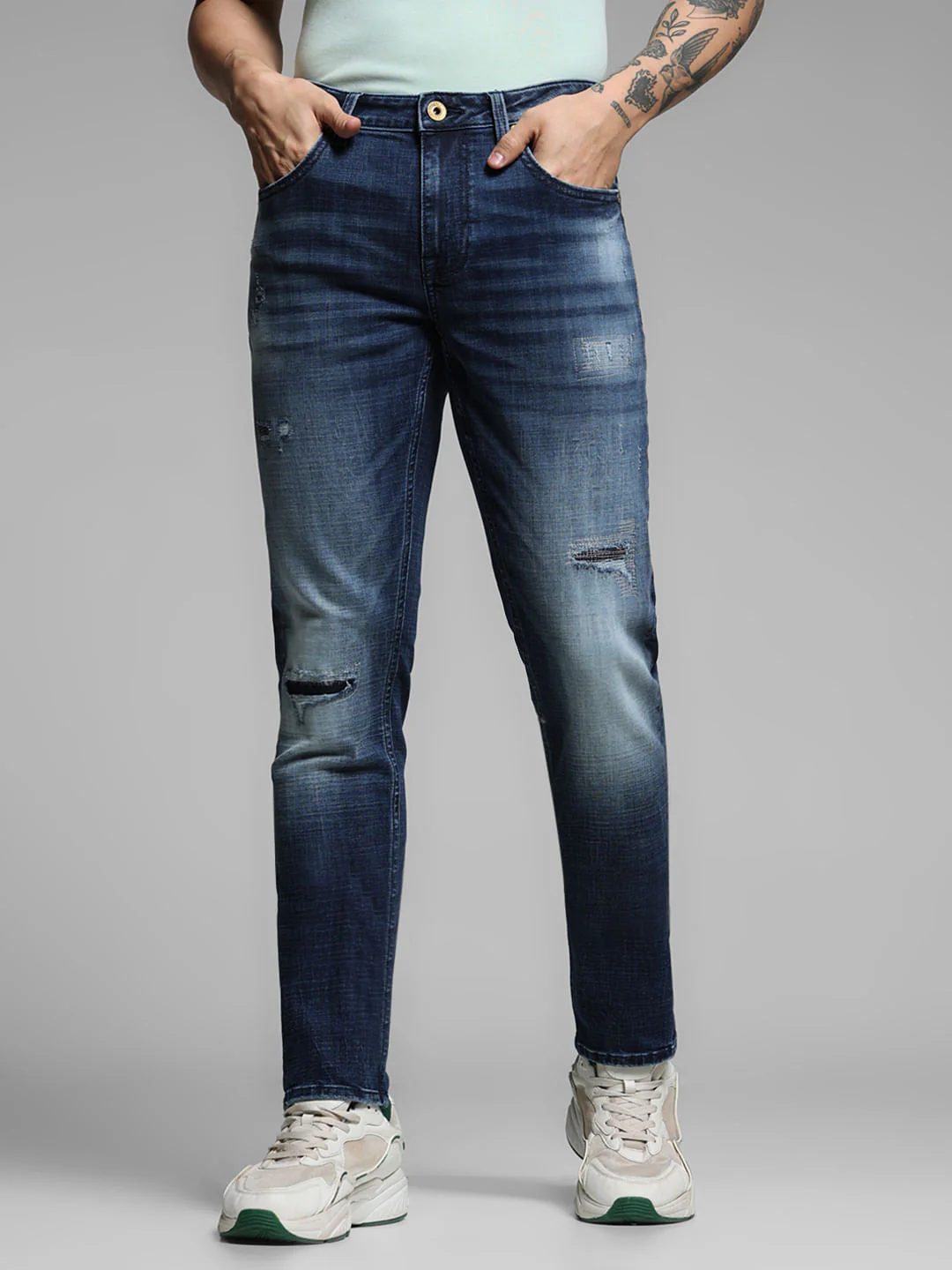 Blue Low Rise Glenn Slim Fit Jeans