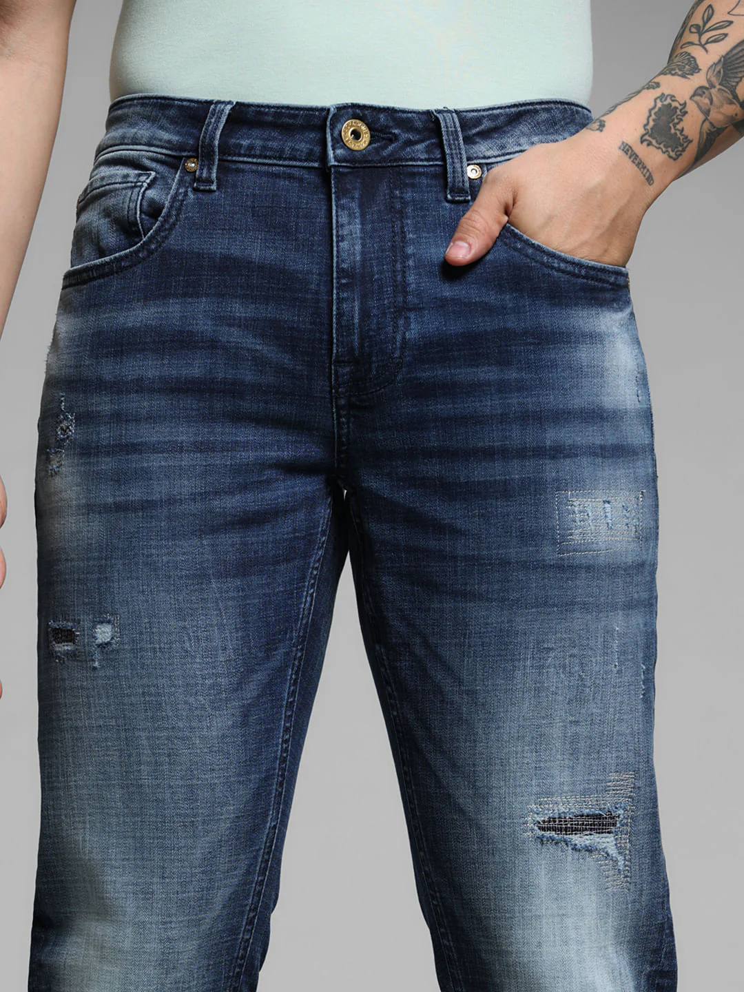 Blue Low Rise Glenn Slim Fit Jeans - Image 4
