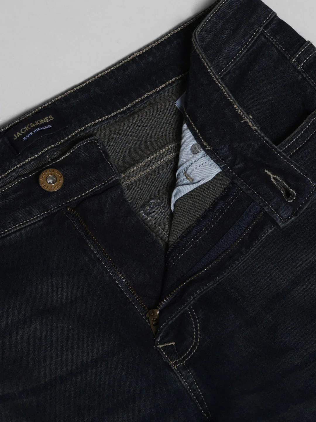 Dark Blue Distressed Clark Regular Fit Jeans - Image 5