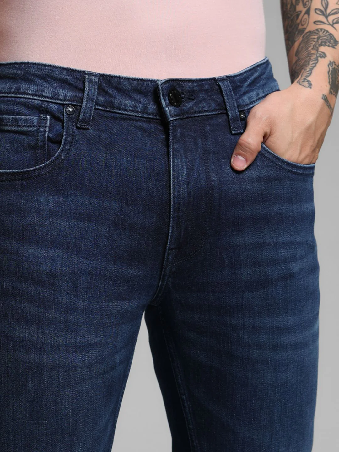 Dark Blue Low Rise Ben Skinny Jeans - Image 4