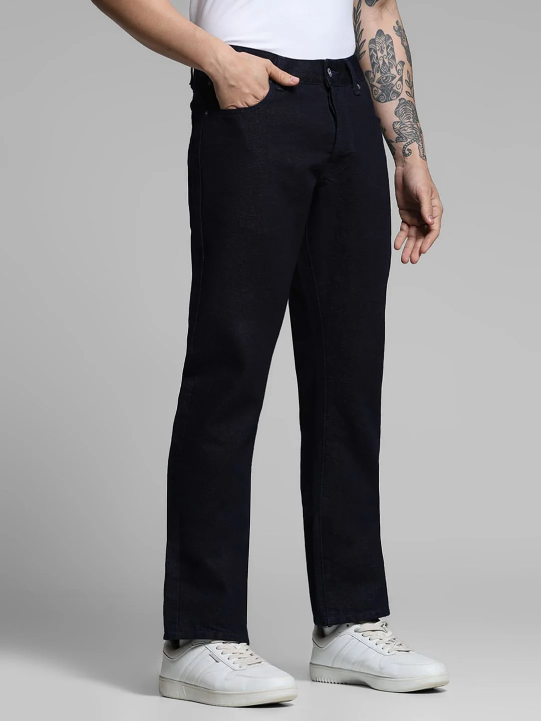 Dark Blue Low Rise Clark Regular Fit Jeans - Image 2