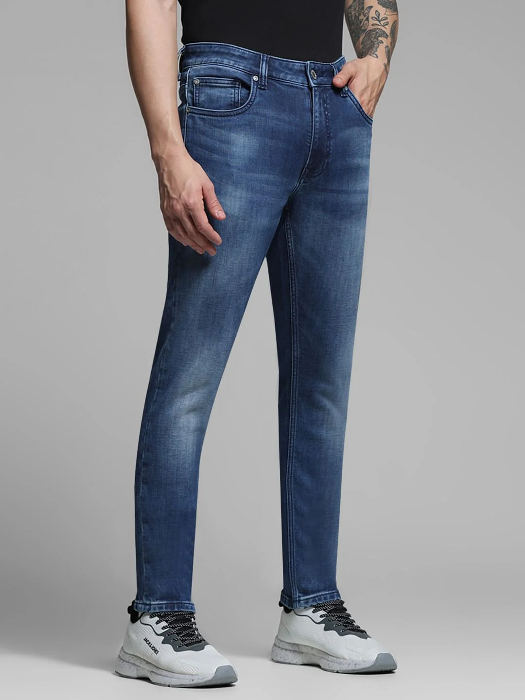 Dark Blue Low Rise Ben Skinny Fit Jeans - Image 2