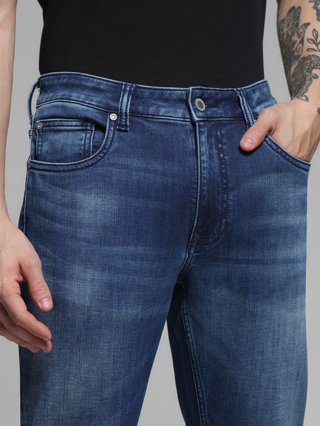 Dark Blue Low Rise Ben Skinny Fit Jeans - Image 4