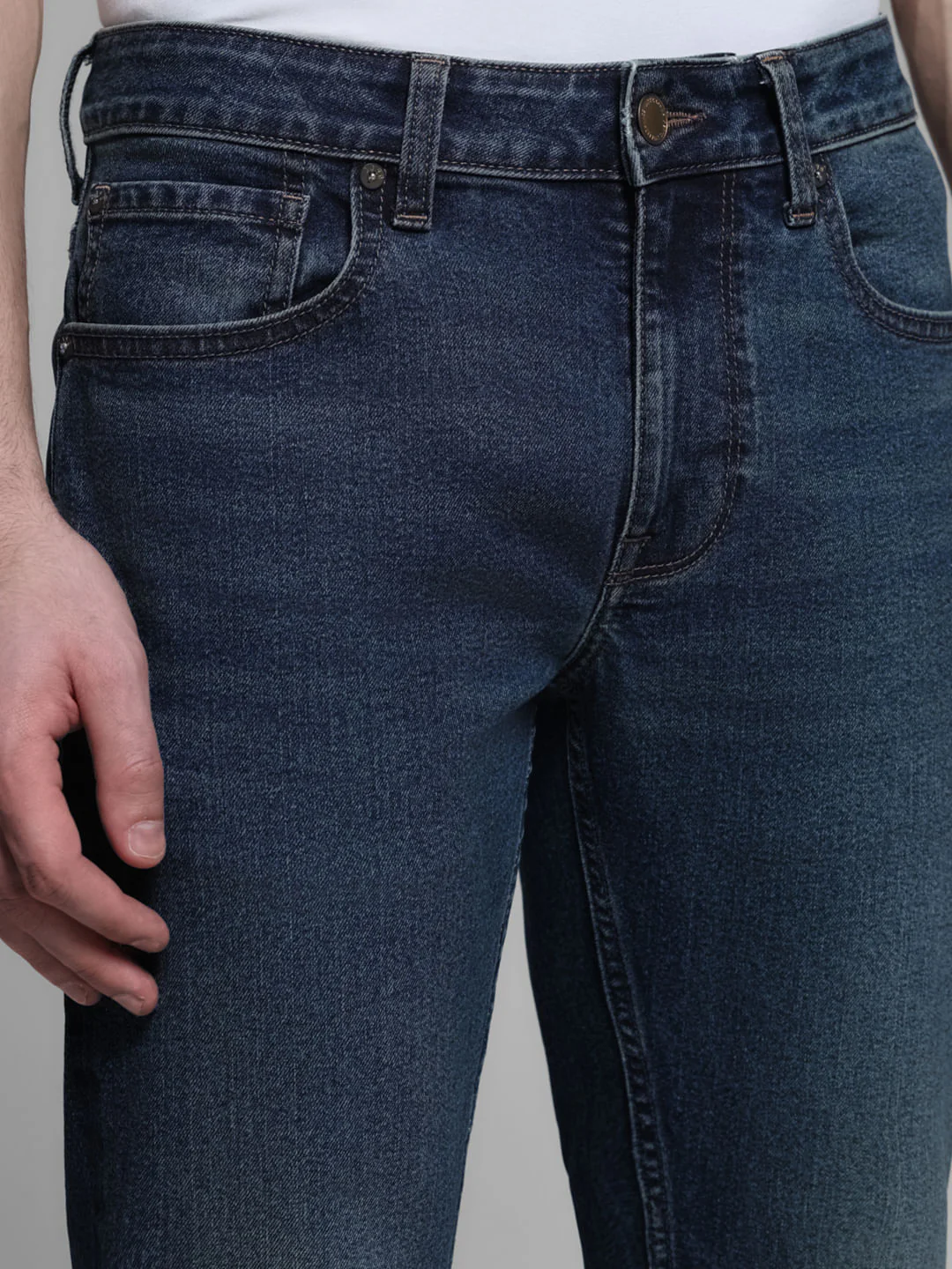 Blue Washed Clark Regular Fit Jeans - Image 4