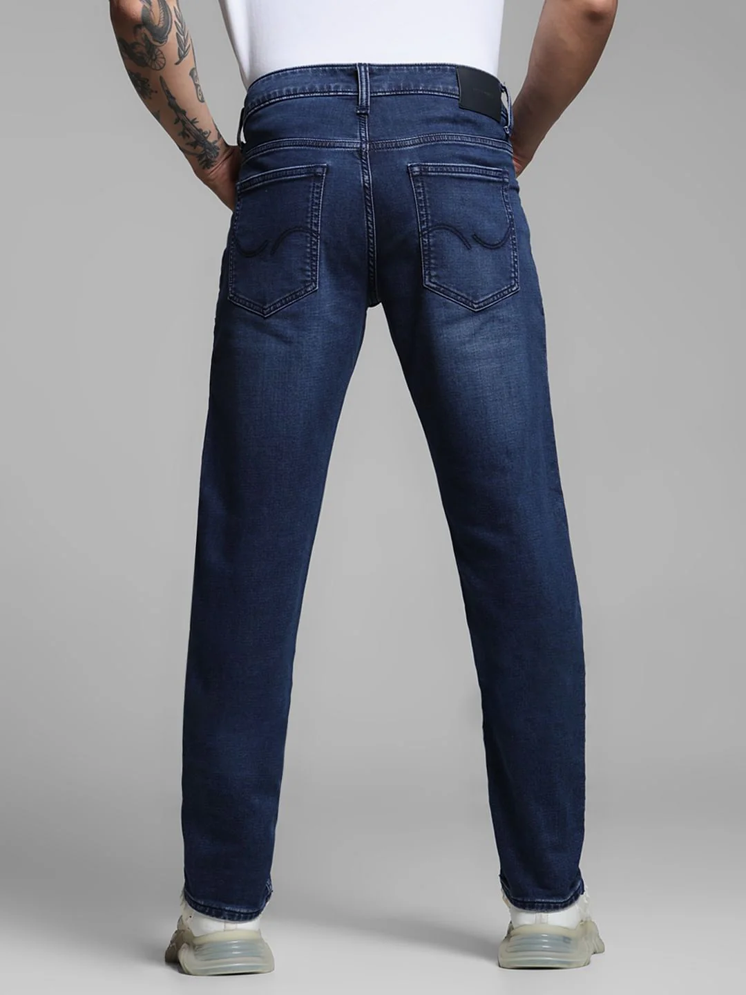 Blue Low Rise Knitted Slim Fit Jeans - Image 3