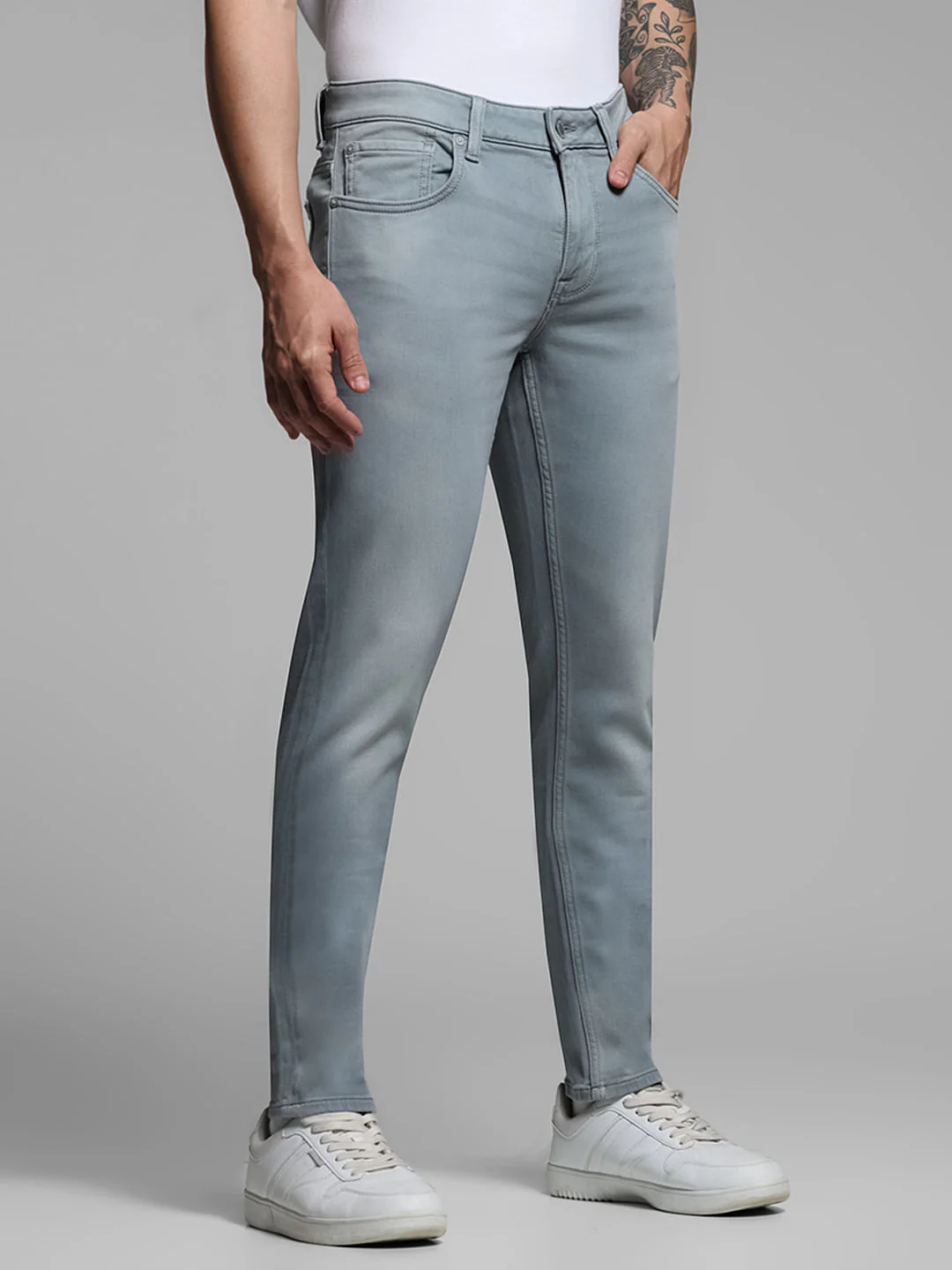 Blue Low Rise Glenn Knitted Slim Fit Jeans - Image 2