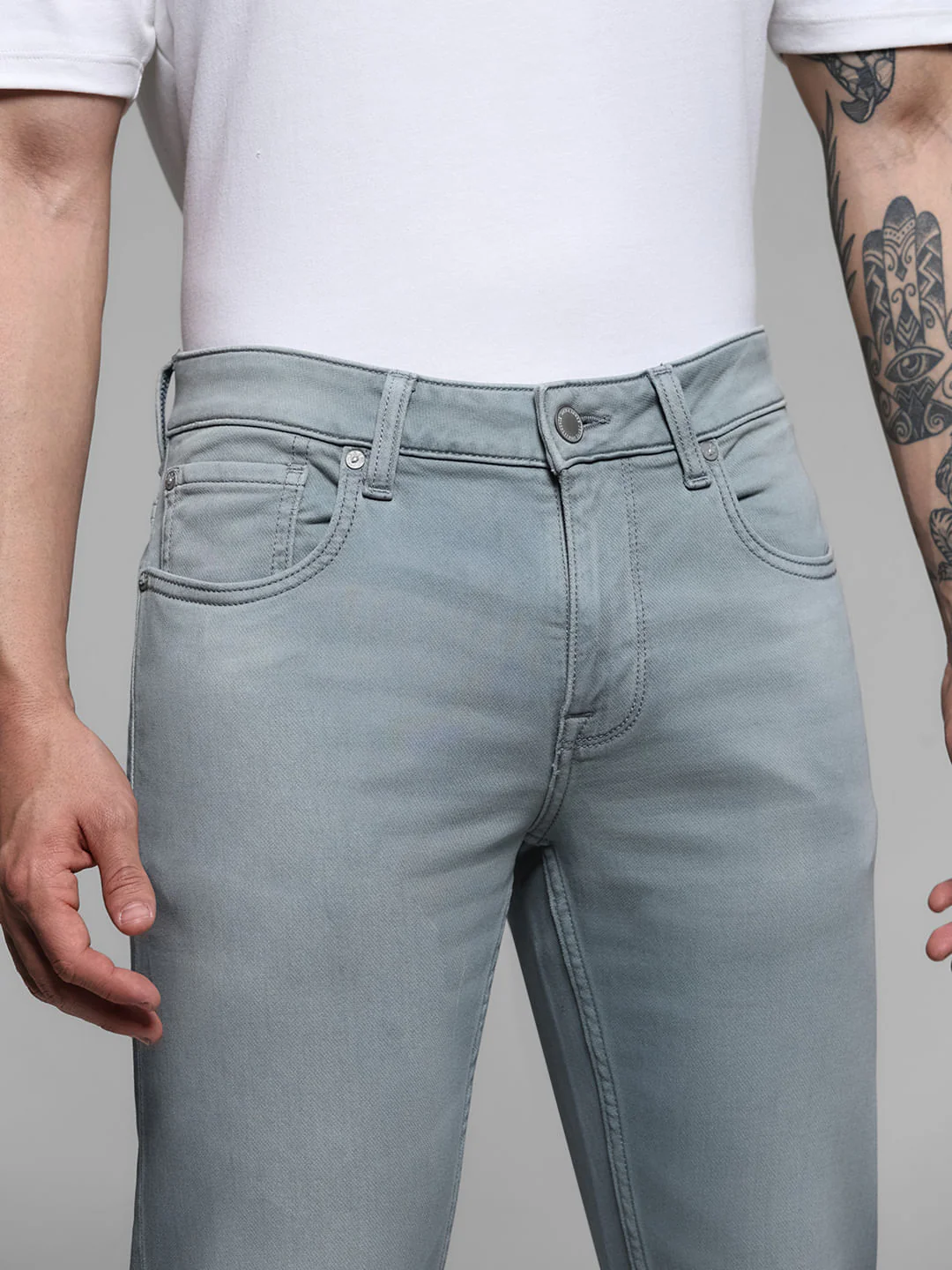 Blue Low Rise Glenn Knitted Slim Fit Jeans - Image 4