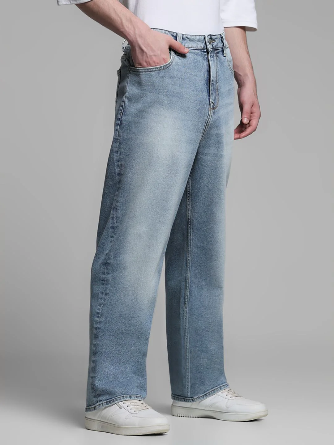 Light Blue High Rise Dario Loose Fit Jeans - Image 2