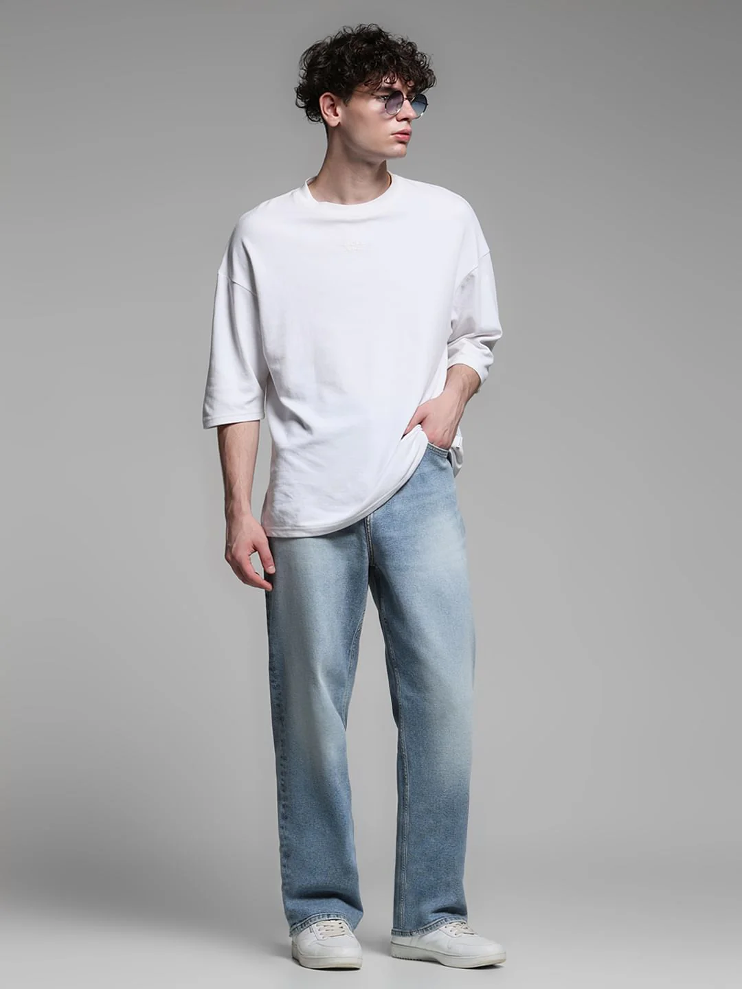 Light Blue High Rise Dario Loose Fit Jeans - Image 6