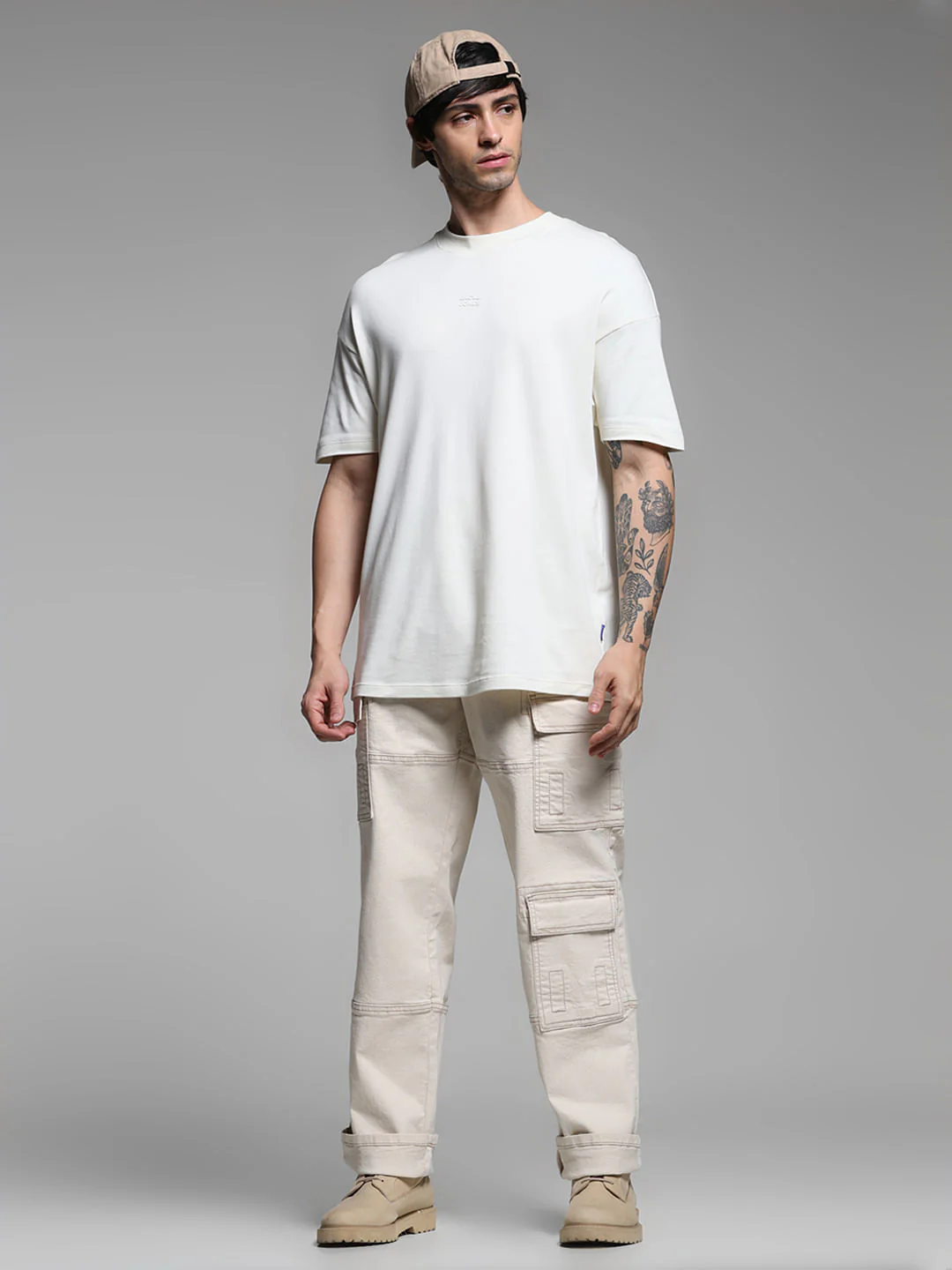 Beige High Rise Dario Loose Fit Jeans - Image 6
