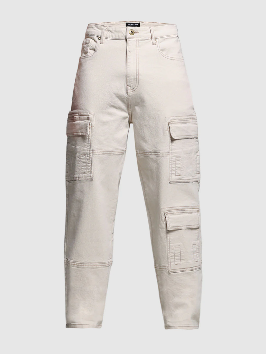 Beige High Rise Dario Loose Fit Jeans - Image 7
