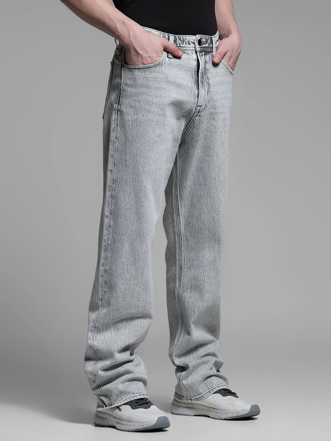 GREY HIGH RISE DARIO LOOSE FIT JEANS - Image 2