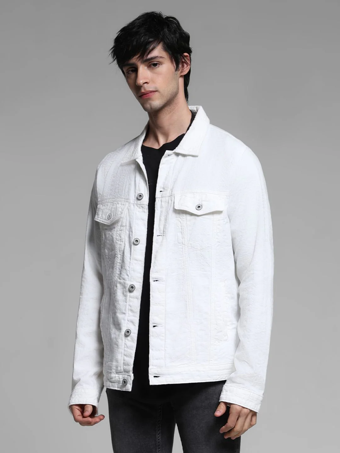 White Cotton Denim Jacket