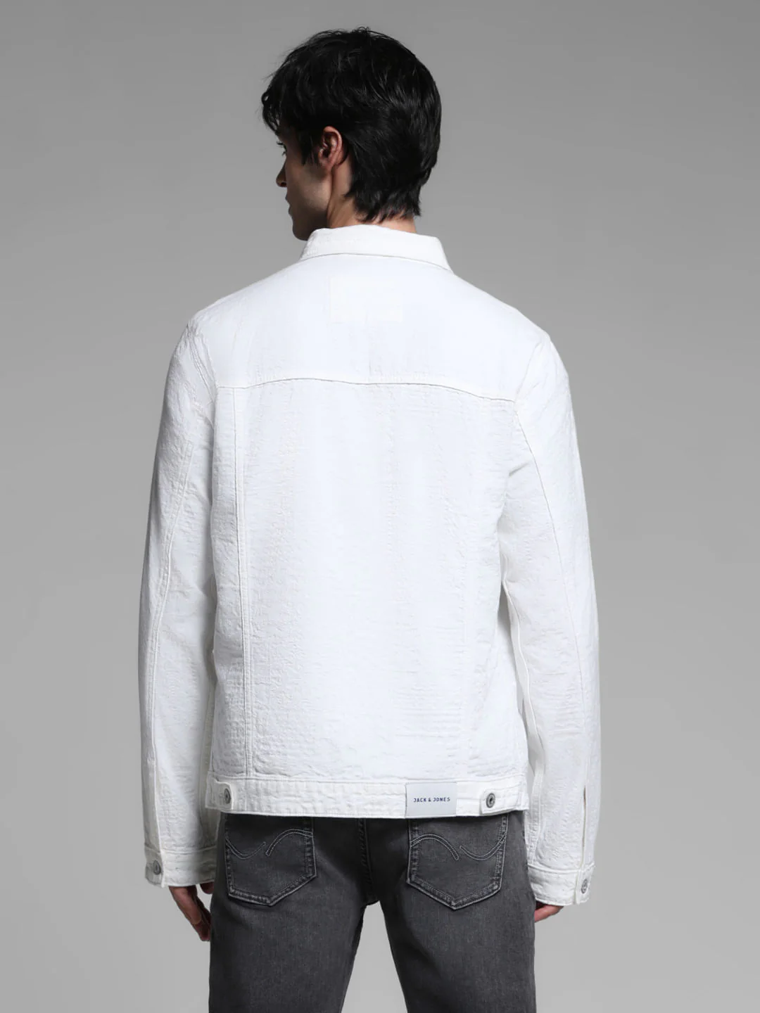 White Cotton Denim Jacket - Image 4