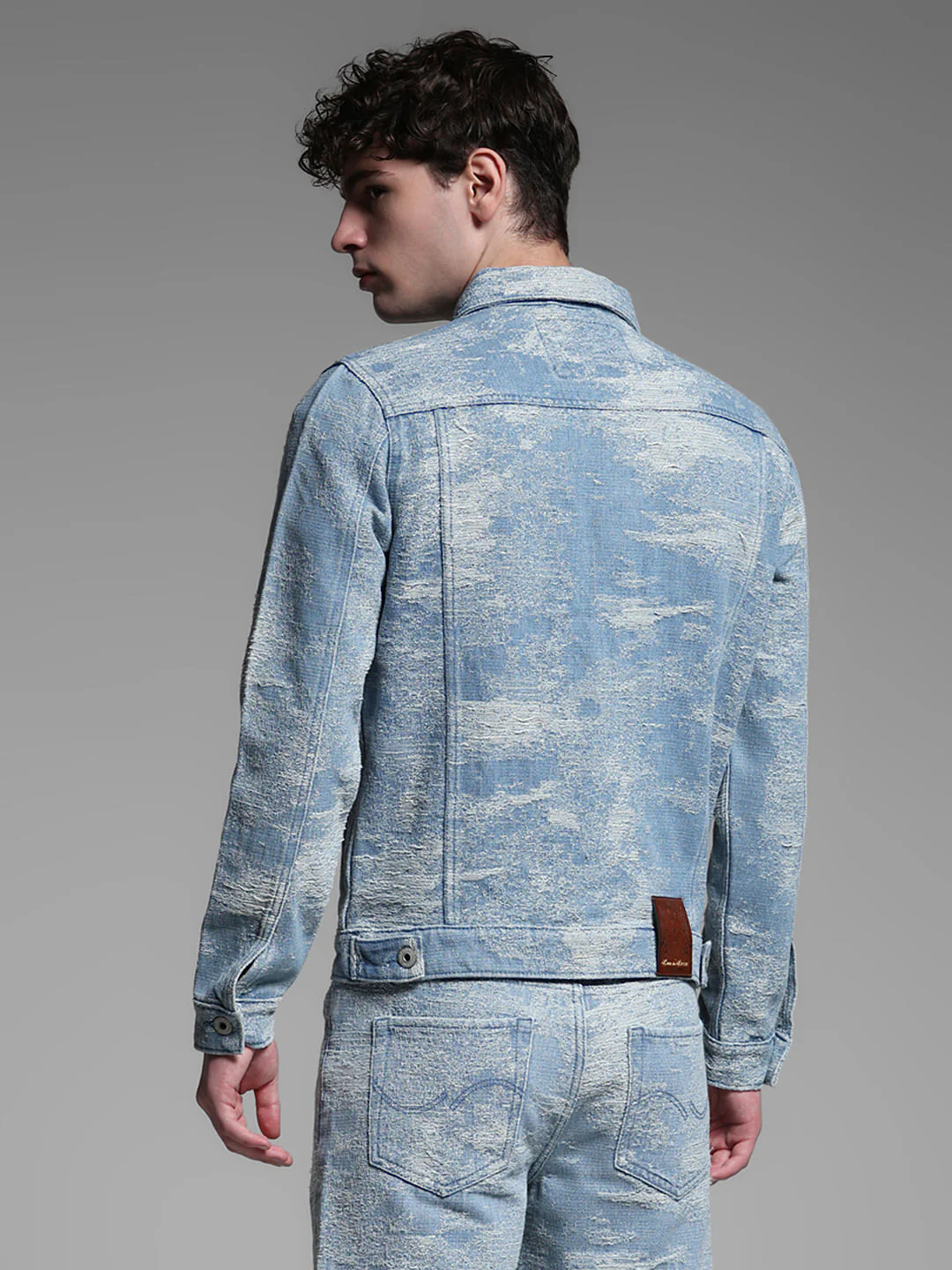 Light Blue Printed Co-ord Set Denim Jacket - Image 4