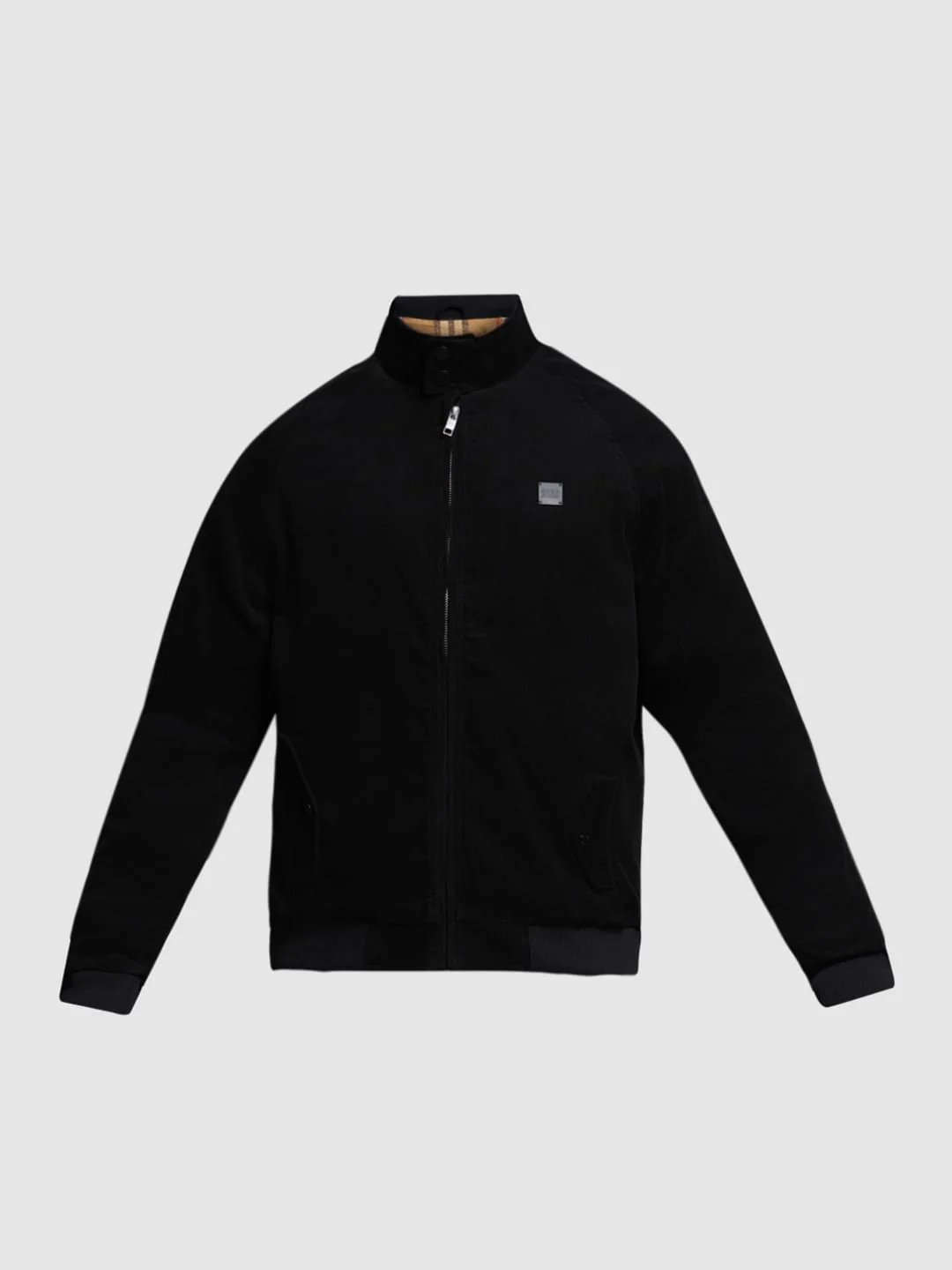 Black High Neck Corduroy Jacket - Image 7