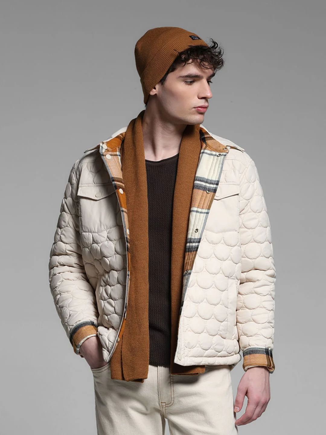 BEIGE CHECKS JACKET