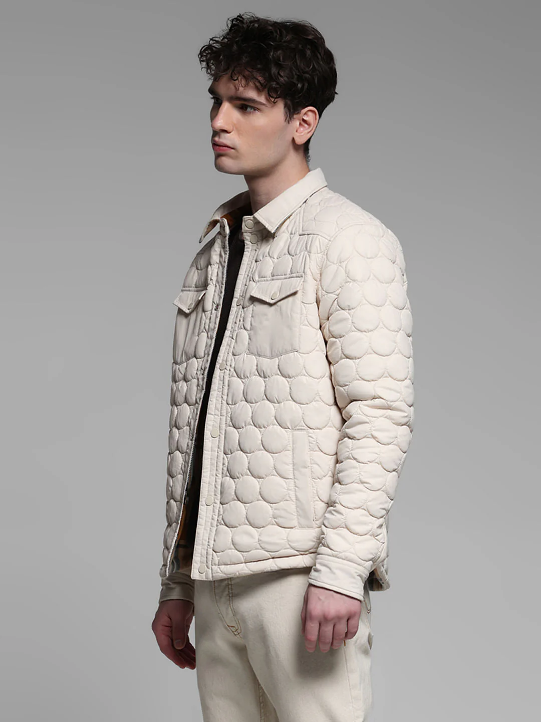 BEIGE CHECKS JACKET - Image 4