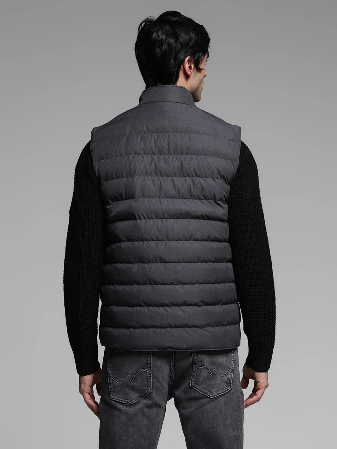 Black Puffer Vest Jacket - Image 4