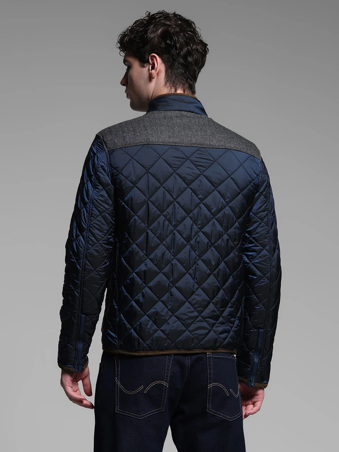 BLUE HIGH NECK JACKET - Image 4