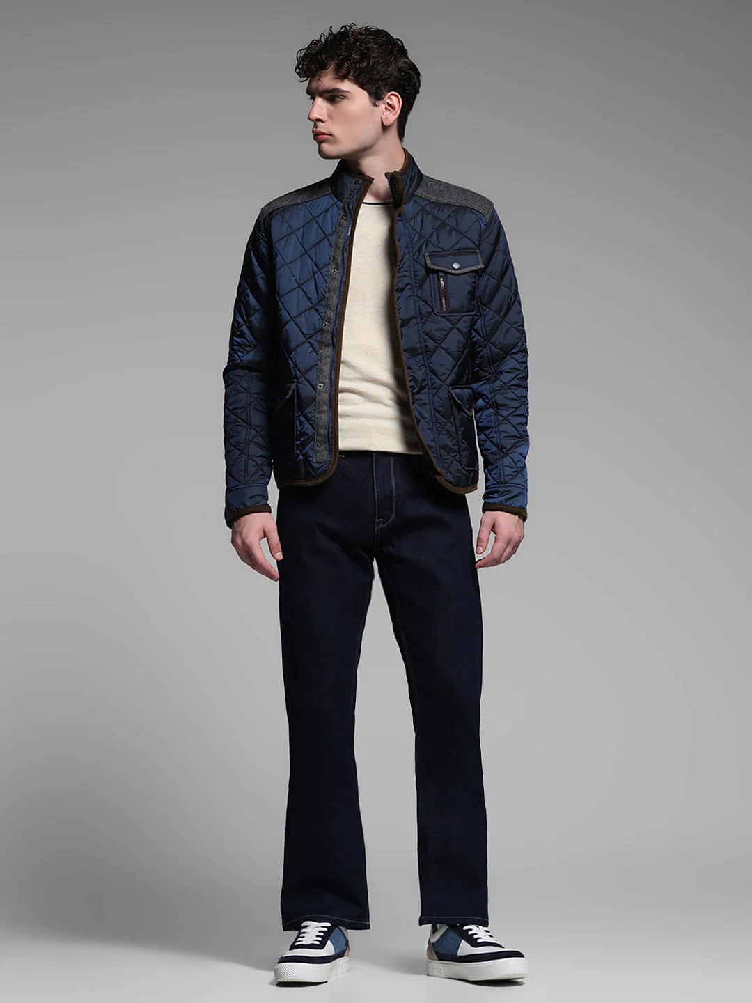 BLUE HIGH NECK JACKET - Image 6