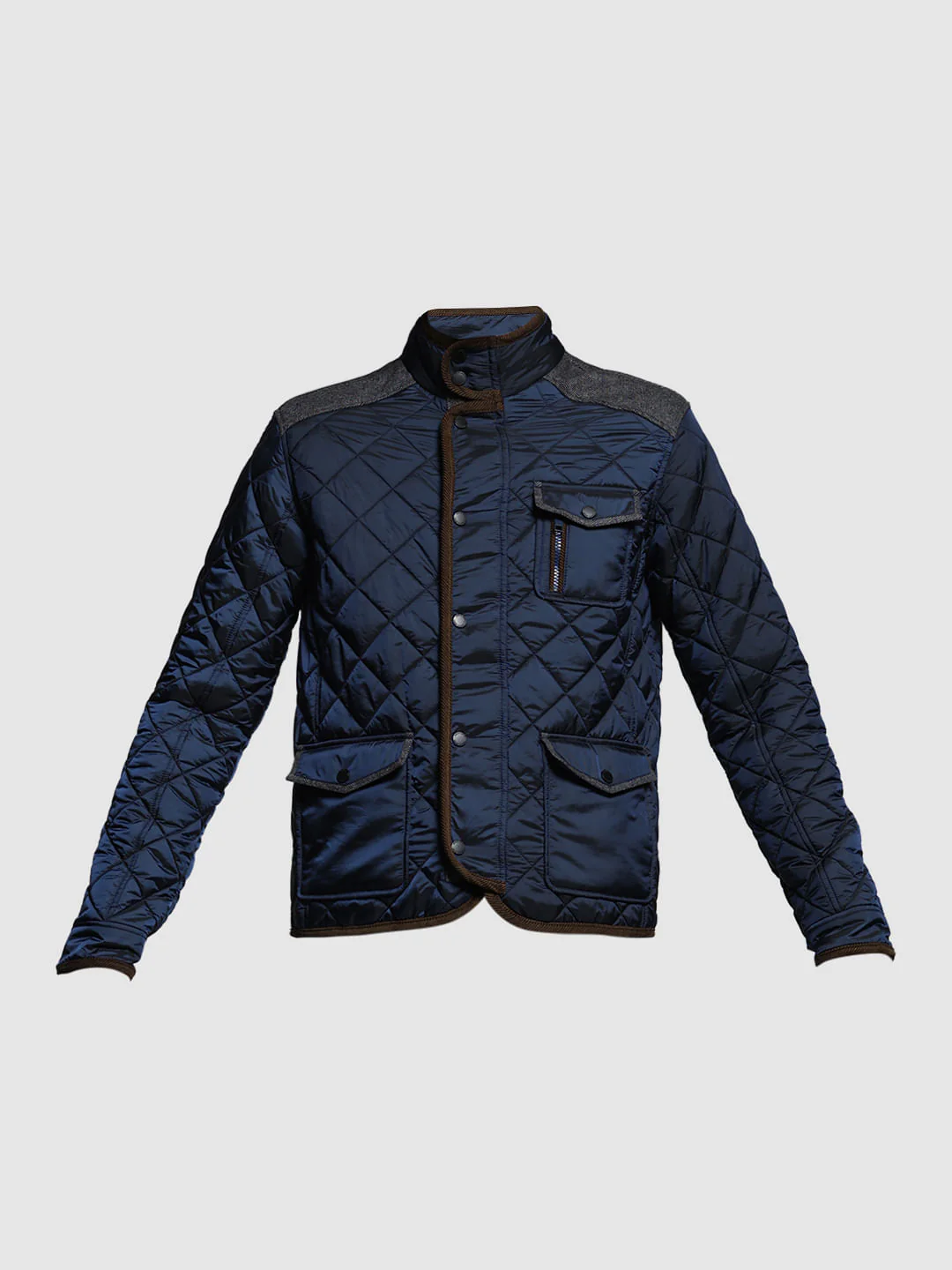 BLUE HIGH NECK JACKET - Image 7