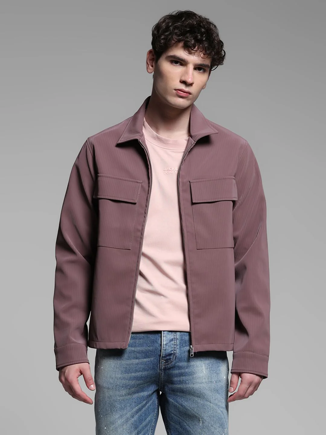 Dusty Pink Striped Shacket - Image 2