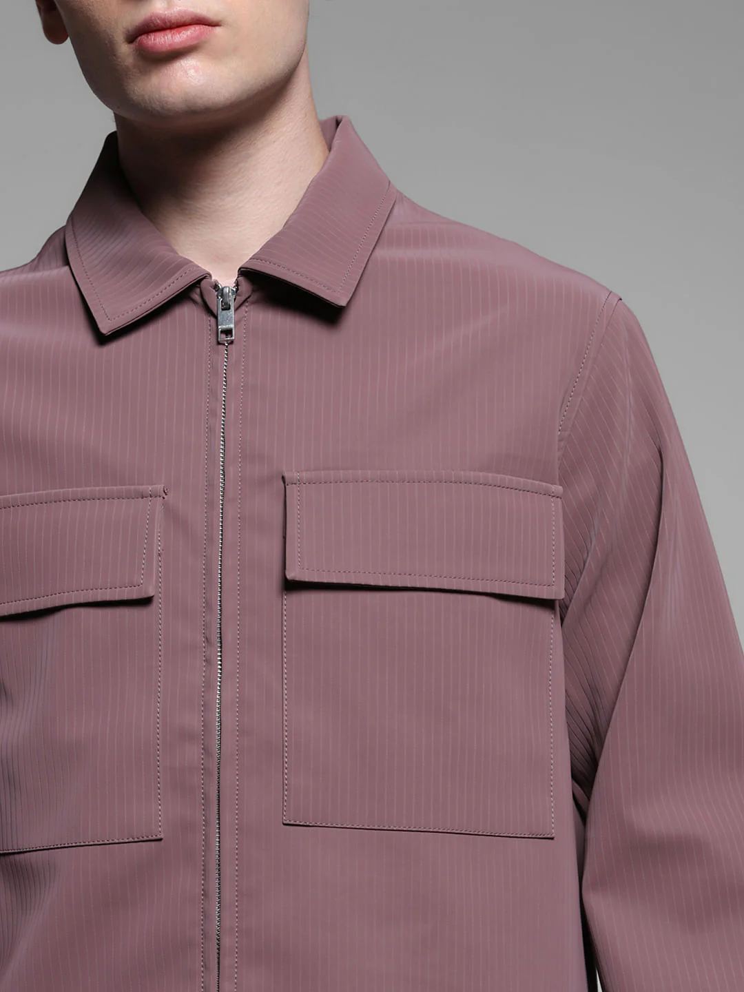 Dusty Pink Striped Shacket - Image 5