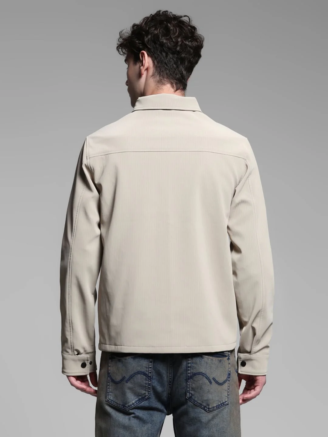 Beige Striped Shacket - Image 4