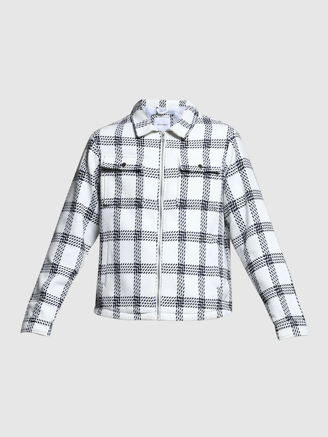 WHITE CHECK LONG SLEEVE JACKET - Image 7