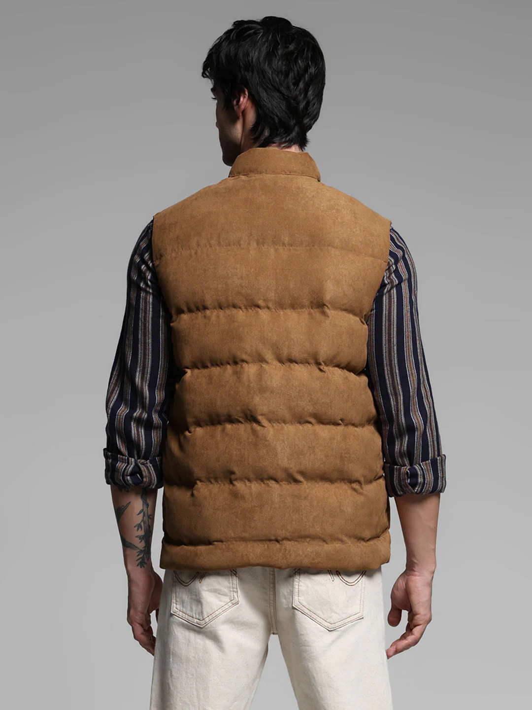 Brown Puffer Vest Jacket - Image 4