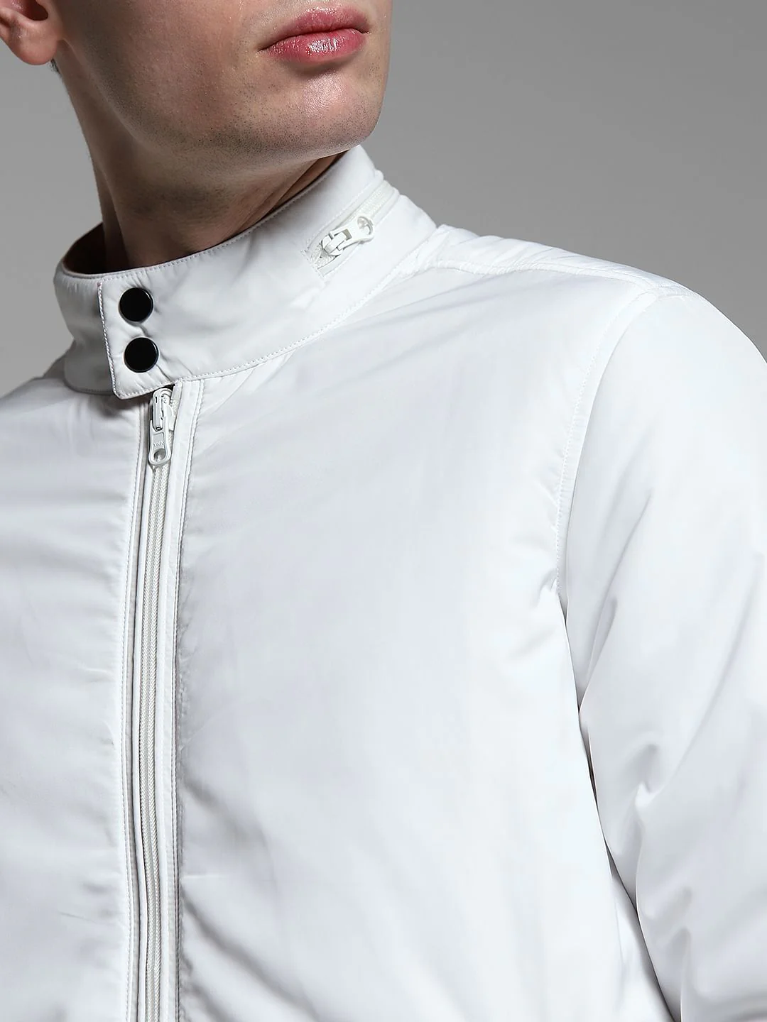 Pink Reversible High Neck Bomber Jacket - Image 7