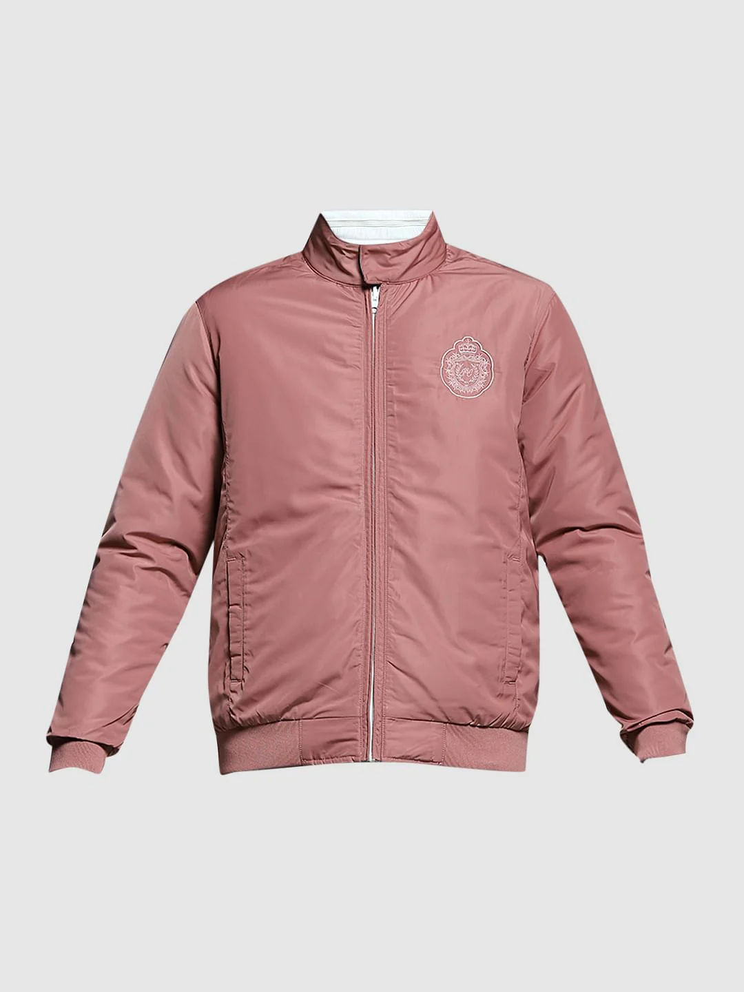 Pink Reversible High Neck Bomber Jacket - Image 9