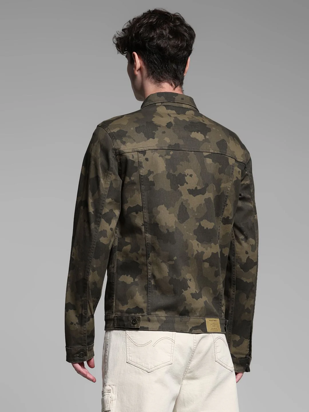 Olive Green Camo Print Jacket - Image 4