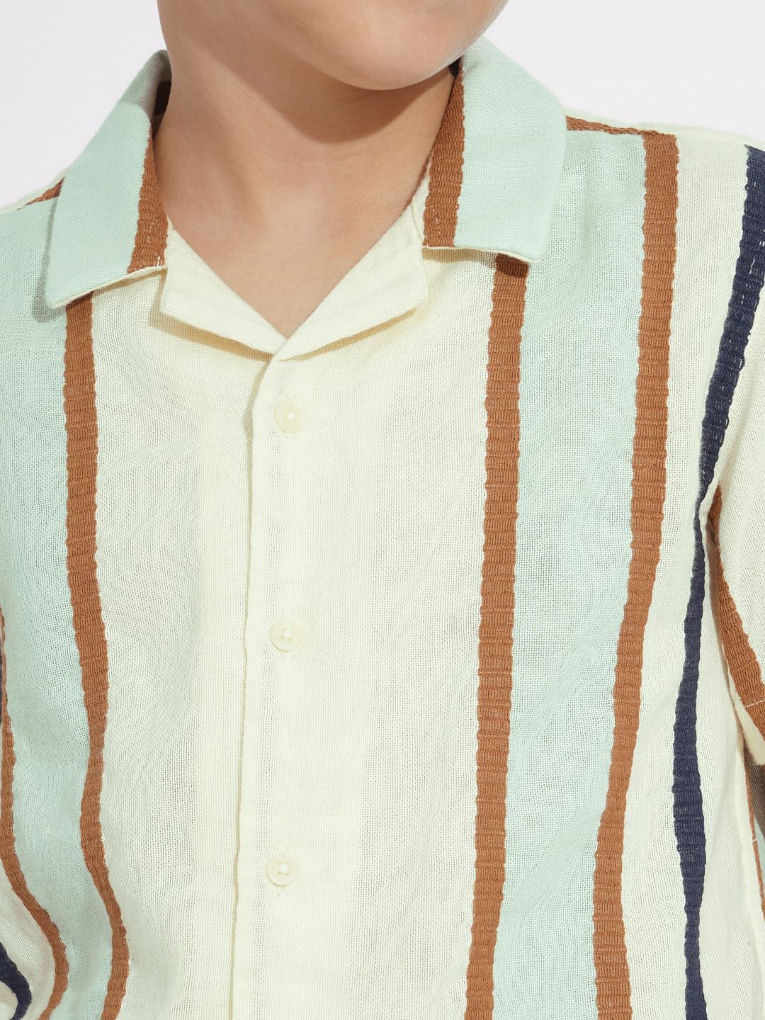 Green Dobby Striped Co-ord Set Shirt - Image 6