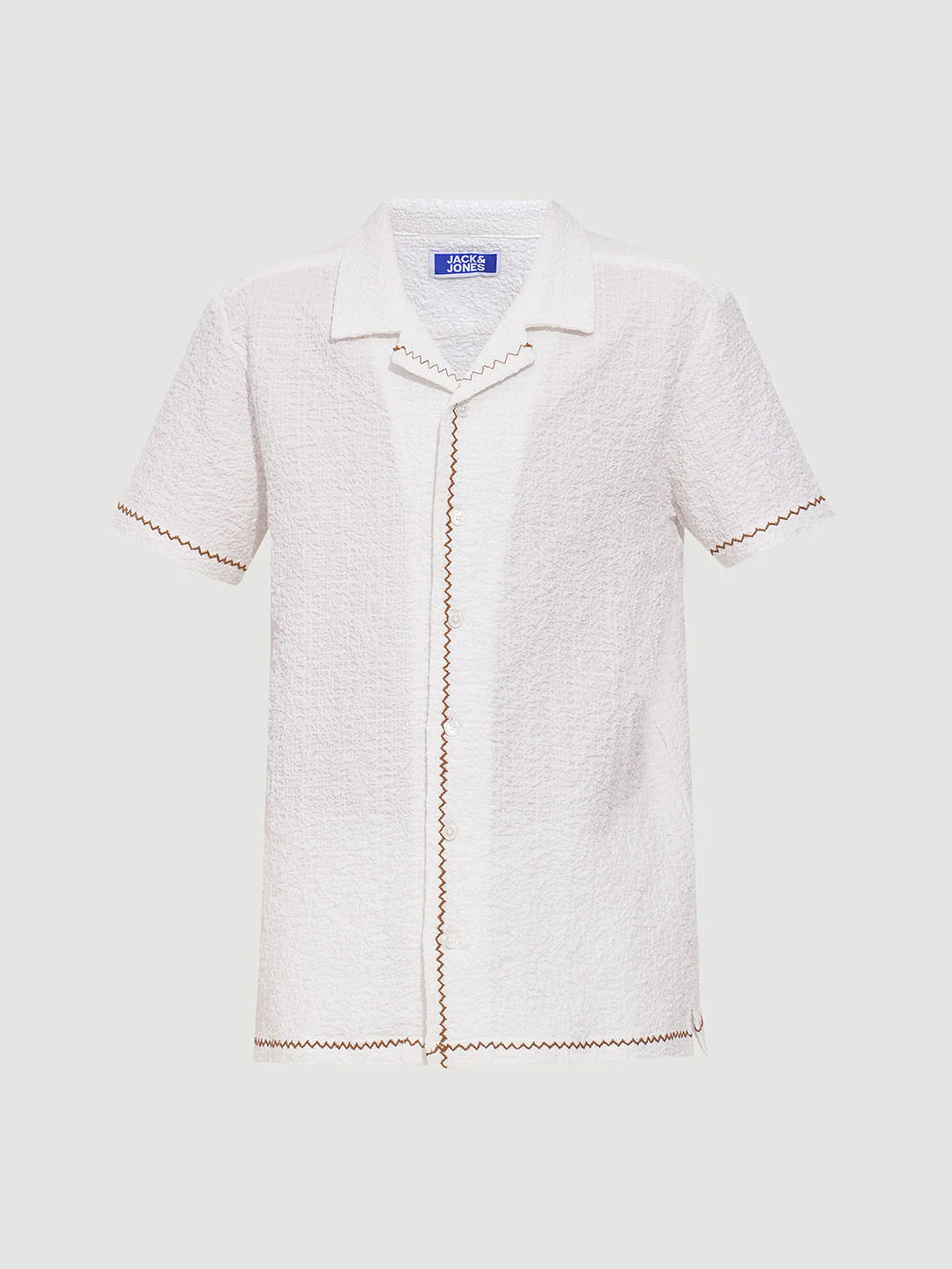 White Embroidered Co-ord Set Shirt - Image 7
