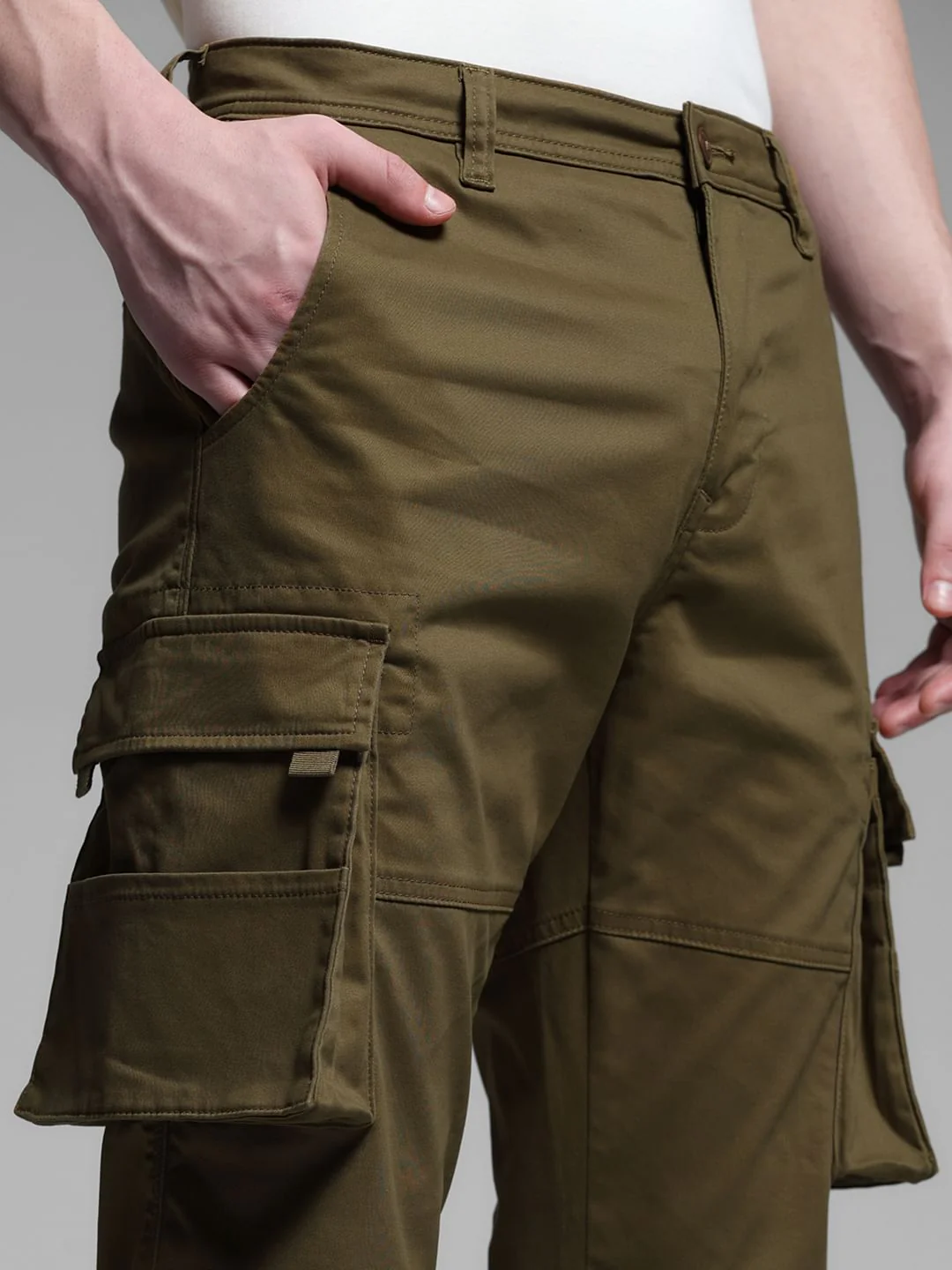 BROWN HIGH RISE CARGOS - Image 4
