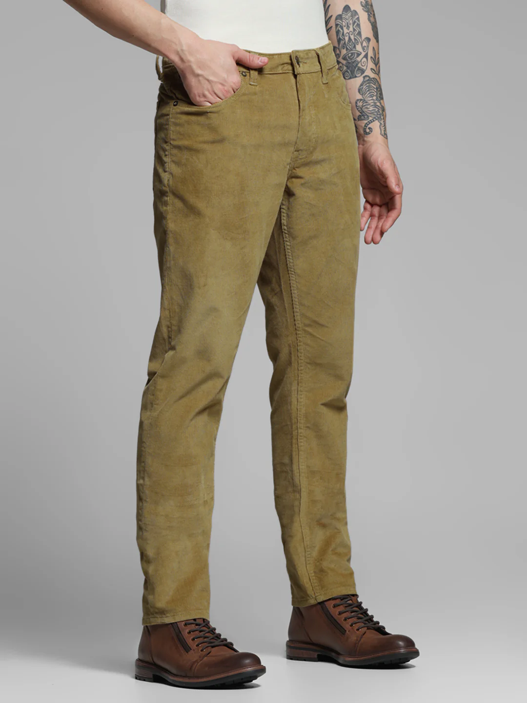 Beige Corduroy Co-ord Set Pants - Image 2