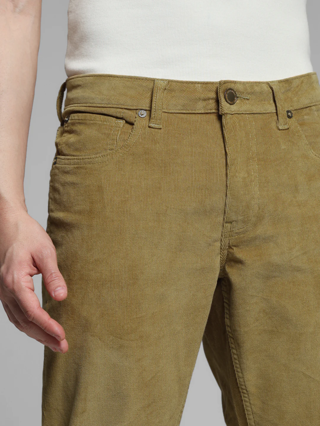 Beige Corduroy Co-ord Set Pants - Image 4