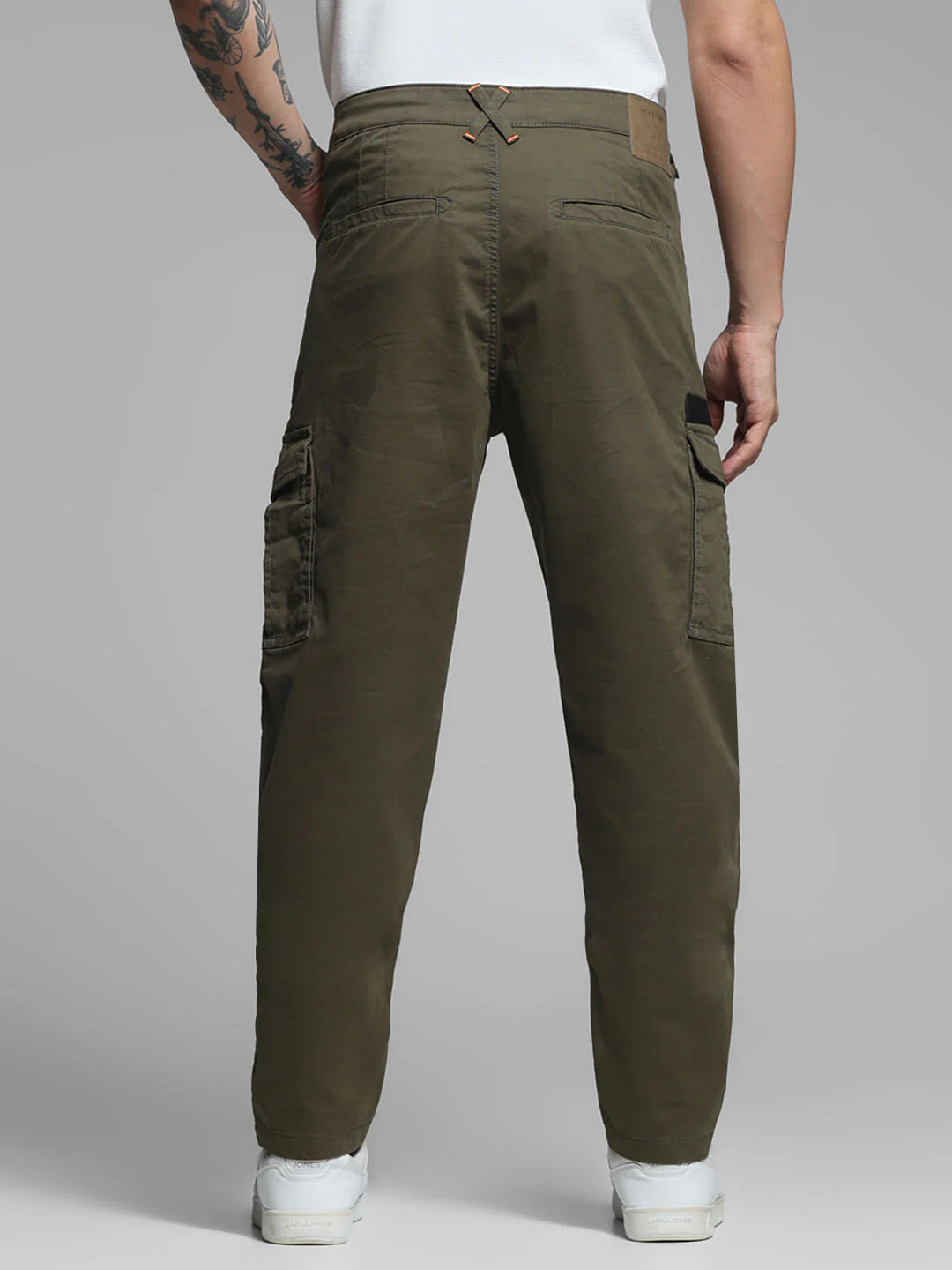 Olive Green Mid Rise Cargo Pants - Image 3