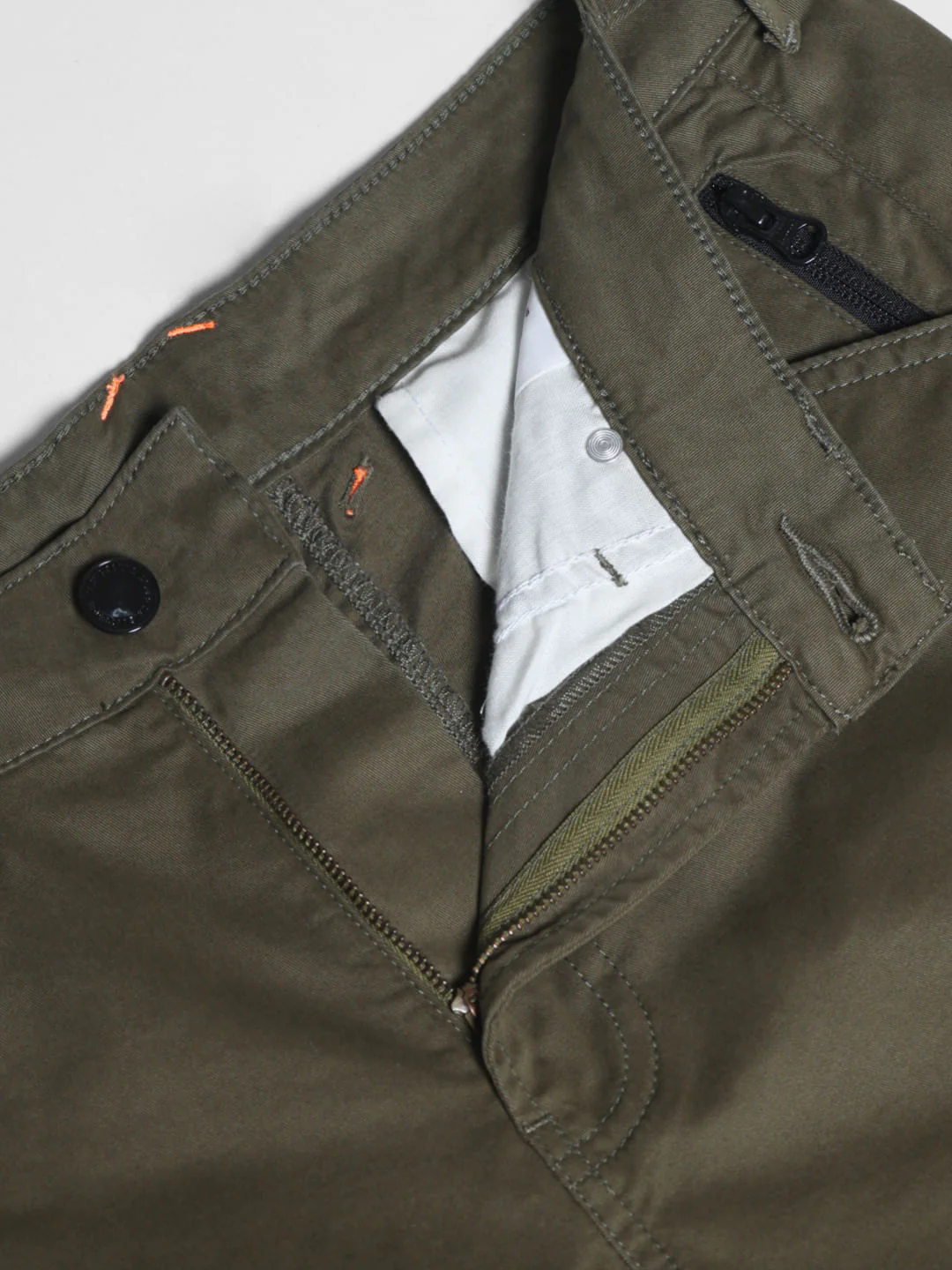 Olive Green Mid Rise Cargo Pants - Image 6