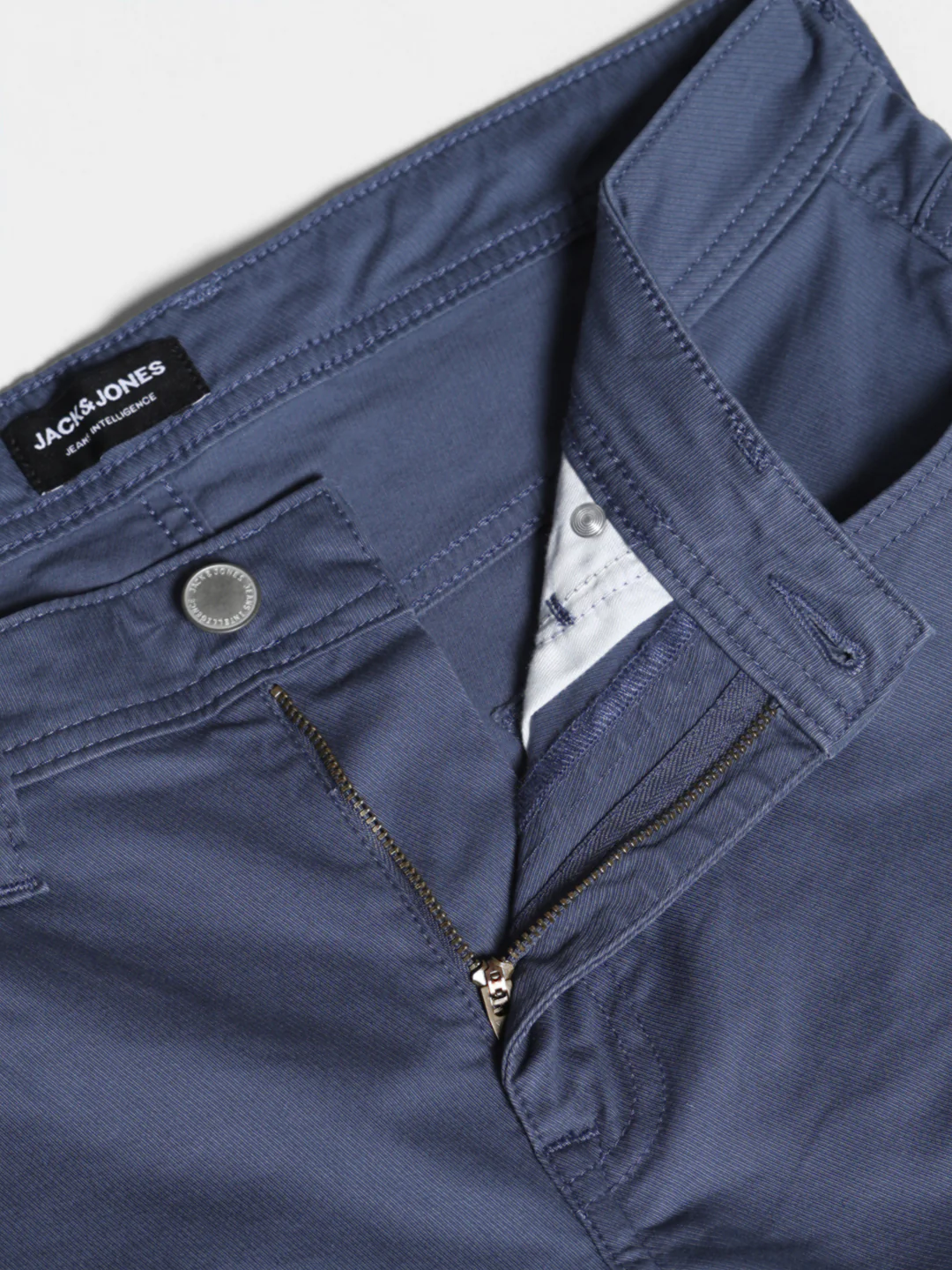 Dark Blue Twill Slim Fit Pants - Image 5
