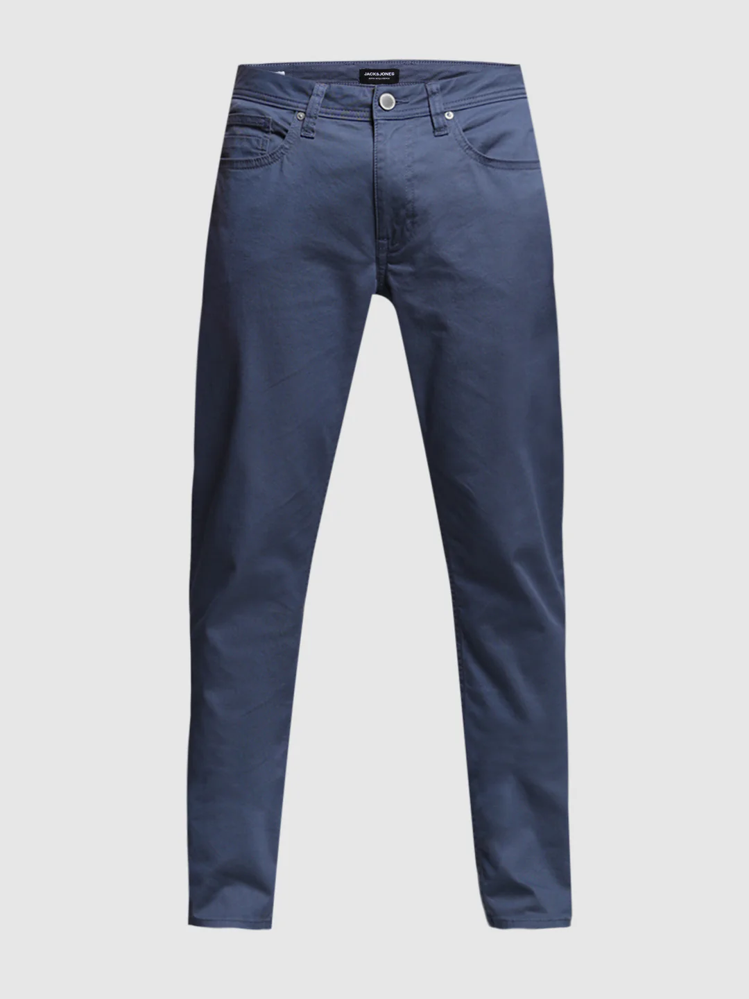 Dark Blue Twill Slim Fit Pants - Image 7