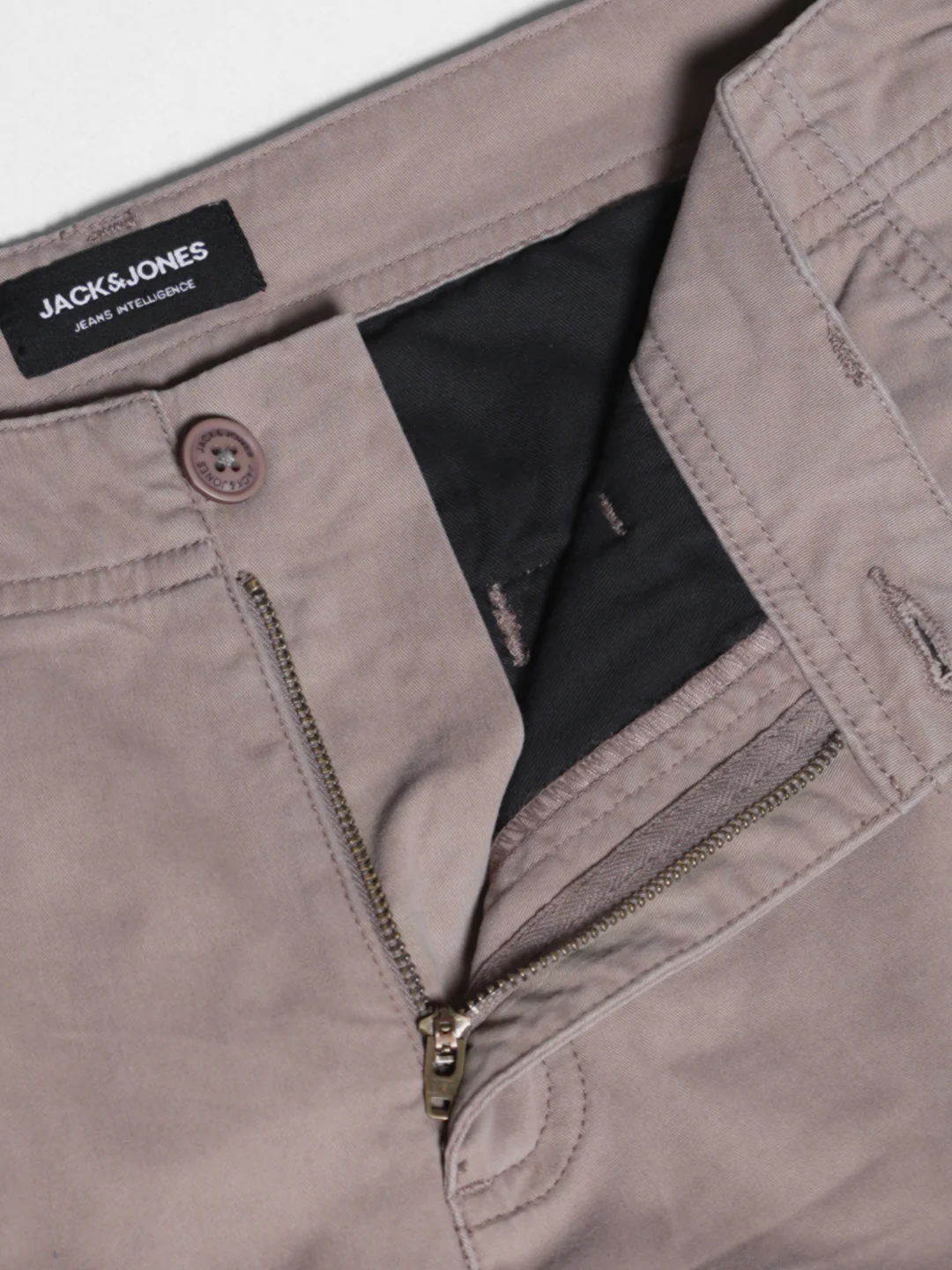 Brown Mid Rise Twill Pants - Image 5