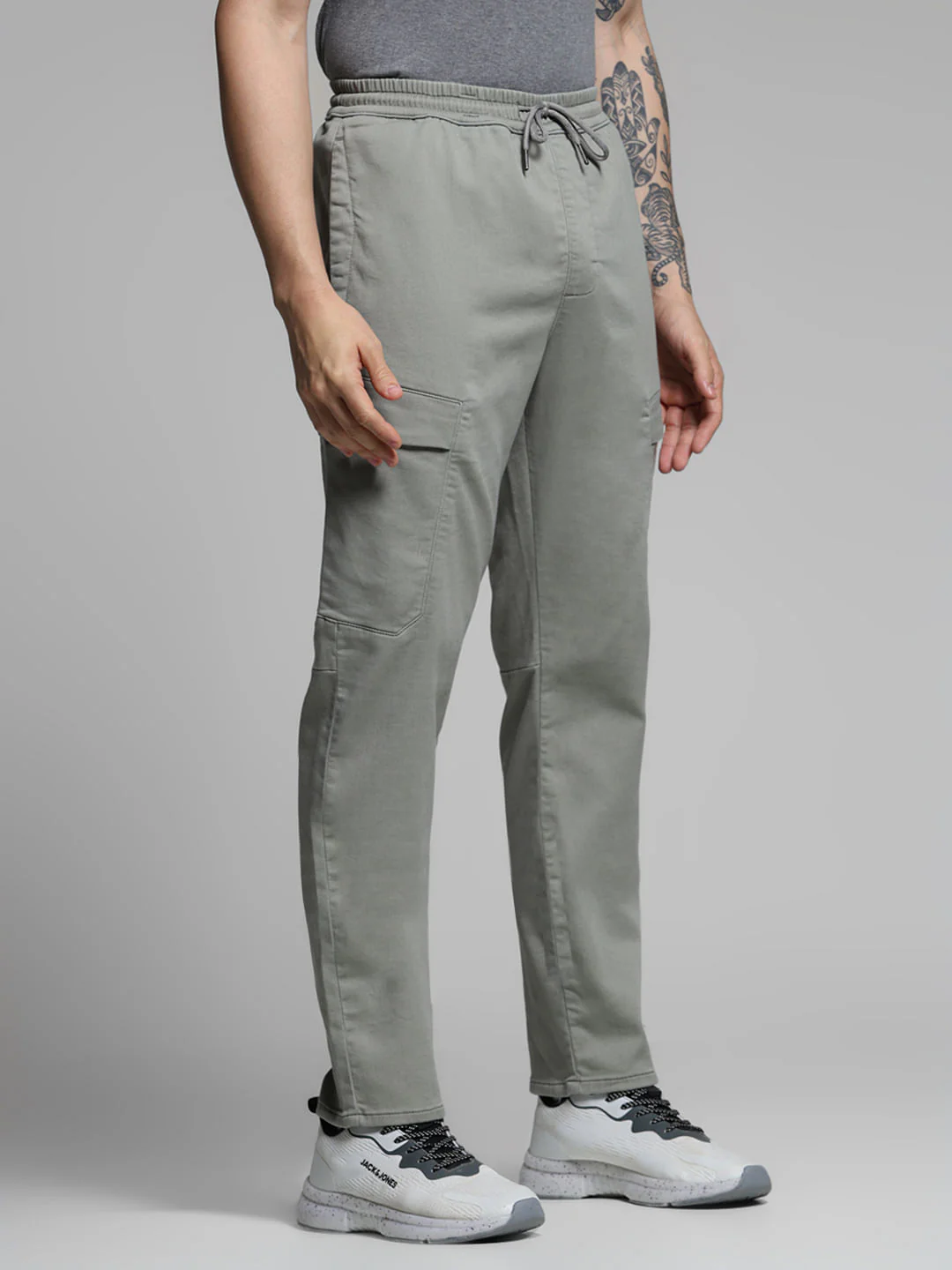 Grey High Rise Knitted Cargos - Image 2