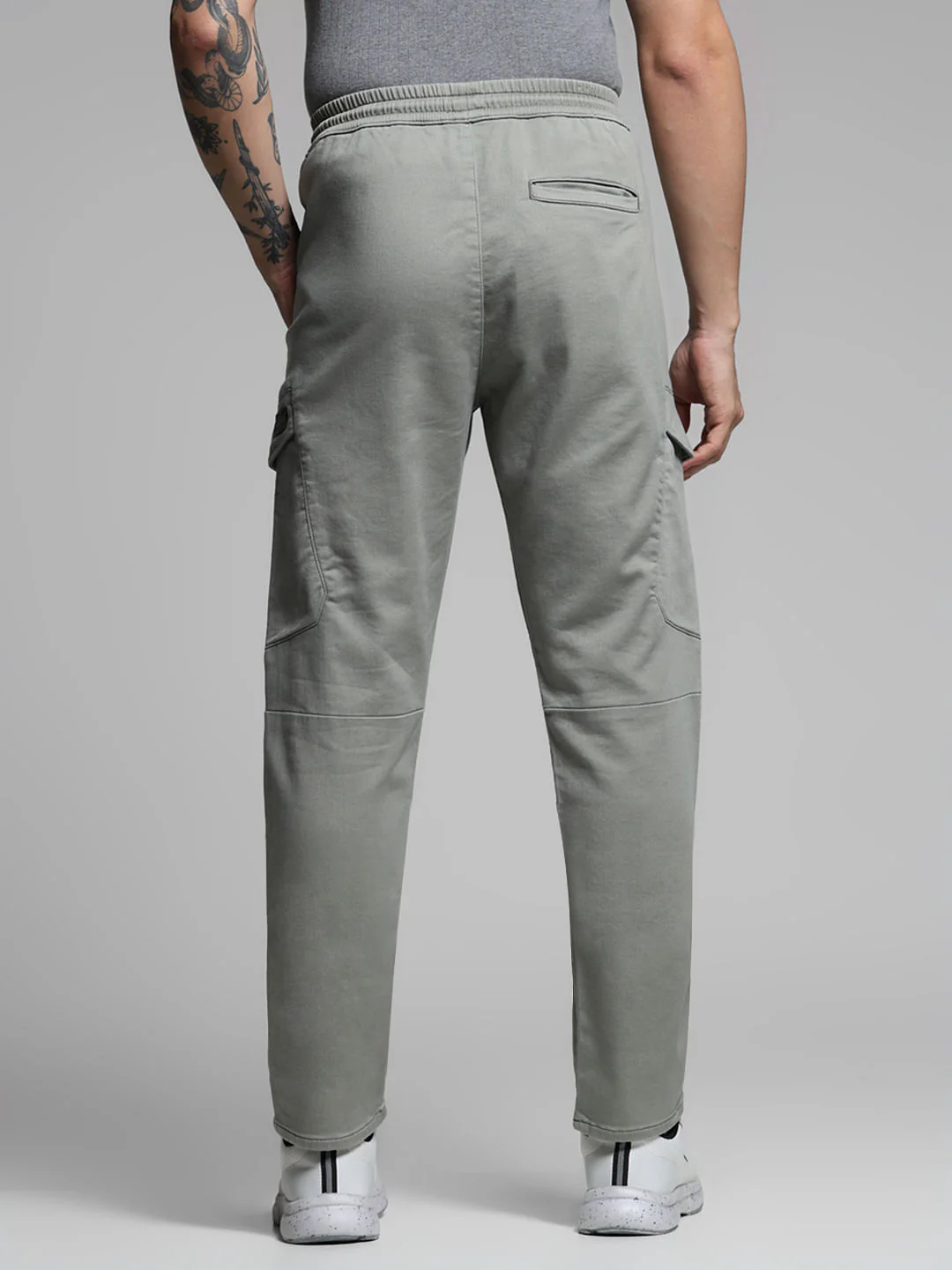 Grey High Rise Knitted Cargos - Image 3