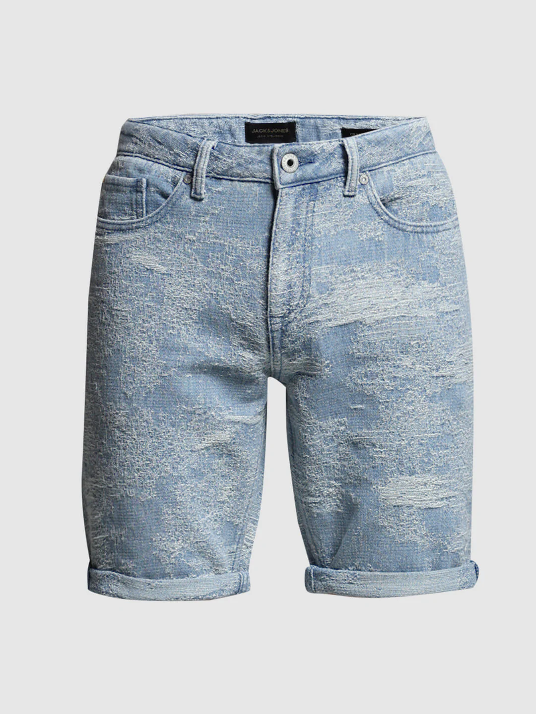 Light Blue Printed Co-ord Set Denim Shorts - Image 8